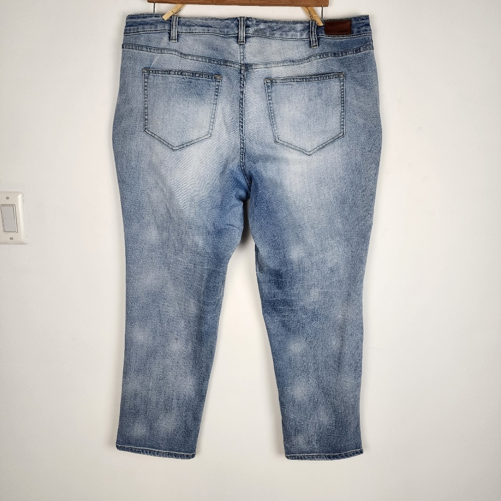 Lands' End Mid Rise Slim Jean Light Blue Ankle Jeans Size 22W - Picture 3 of 16